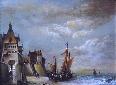 Sur le port, 24 x 18 cm.